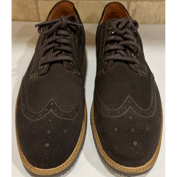 Tommy Bahama Wingtip Elliott Bucks Shoes Men Dark Brown Suede‎ YGI G2S-1 Size 13